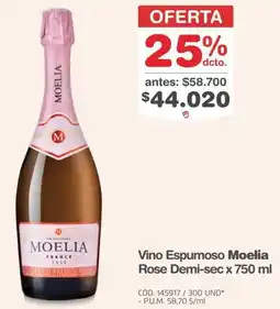 Makro Moelia vino espumoso rose demi-sec oferta