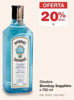 Makro Bombay sapphire ginebra oferta