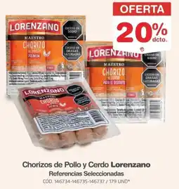 Makro Lorenzano chorizos de pollo y cerdo oferta