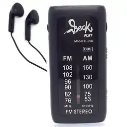 Falabella Radio Bolsillo Audifonos AM FM Beck Play BP-R058 Negro oferta