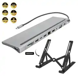 Falabella Multipuertos Hub 11 En 1 Innovo+ Con Soporte Plegable Para Laptop Portatil oferta