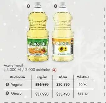 Metro Aceite puroil x 3.000 ml oferta