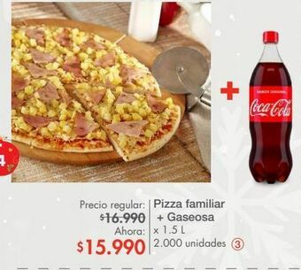 Metro Pizza familiar + gaseosa x 1.5 l oferta