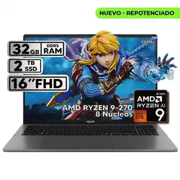 Falabella PORTÁTIL 16″ RYZEN 9 32GB RAM 2TB SSD WUXGA GRIS + KASPERSKY oferta