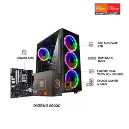 Falabella PC GAMER RYZEN 5 8500G - BOARD A620 - SSD 2TB - 16GB RAM DDR5 - CHASIS 4FANS oferta