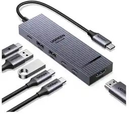 Falabella Adaptador USB-C Puertos USB-C y USB-A 3.2 10Gbps HDMI 4K60Hz PD 100W oferta