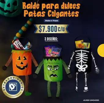 Balde para dulces patas colgantes