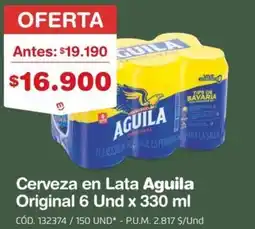 Makro Aguila cerveza en lata original oferta