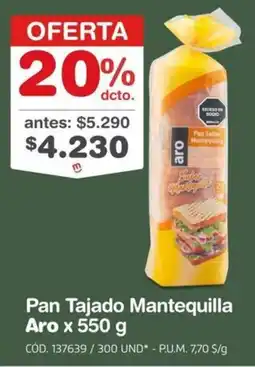 Makro Aro pan tajado mantequilla oferta