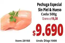 Mercamio Pechuga especial sin piel & hueso cada oferta