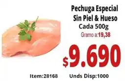 Mercamio Pechuga especial sin piel & hueso cada oferta