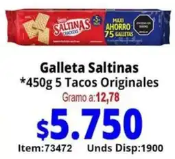 Mercamio Saltinas galleta 5 tacos originales gramo a:12,78 oferta