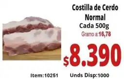 Mercamio Costilla de cerdo normal cada oferta