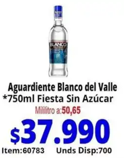 Mercamio Blanco del valle aguardiente fiesta sin azúcar oferta