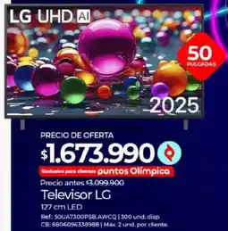 Olímpica LG smart tv 50" oferta