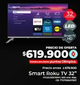 Olímpica Smart roku tv 32" oferta
