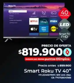 Olímpica Smart roku tv 40” oferta
