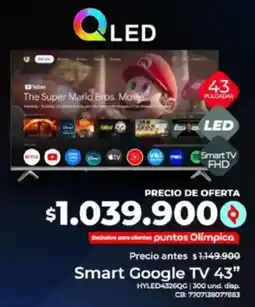 Olímpica Smart google tv 43" oferta