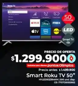 Olímpica Smart roku tv 50" oferta