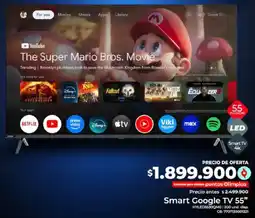 Olímpica Smart google tv 55" oferta