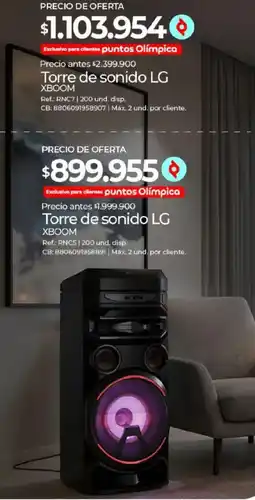 Olímpica Lg torre de sonido xboom oferta