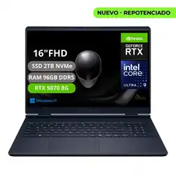 Falabella PORTATIL ALIENWARE 16X AURORA INTEL CORE ULTRA 9 275HX RTX 5070 8GB RAM 96GB SSD 2TB 240Hz oferta