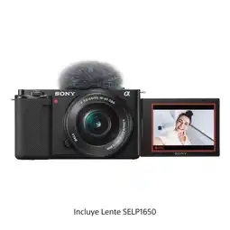 Falabella Cámara profesional Cámara ZV-E10L con lente intercambiable para vblog oferta
