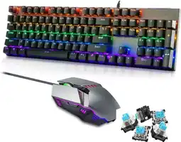 Falabella Combo Gamer JG-609 Teclado Mecánico RGB Switch Azul + Mouse 6 Botones oferta