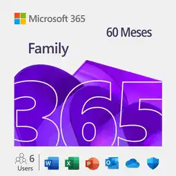 Falabella Licencia Office 365 Familia KEY 60 Meses 6 Usuarios 30 Dispositivo PIN oferta