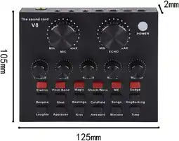 Falabella Tarjeta Sonido Externa V8 Transmisión Mic Aux Audif Equalize oferta