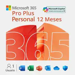 Falabella Licencia Office 365 Personal Pro Plus - 1 Año 5 Dispositivos Copilot oferta