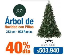 Alkosto Árbol de Navidad con piñas 213 cm oferta