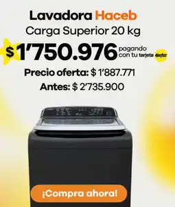 Éxito Haceb lavadora carga superior oferta