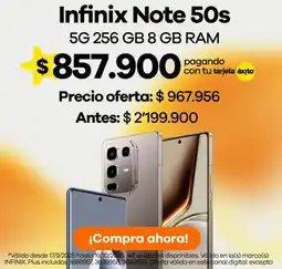 Éxito Infinix note 50s oferta