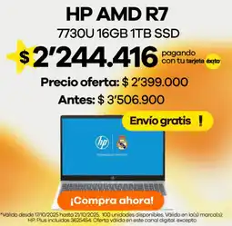 Éxito Hp amd r7 oferta