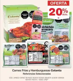 Makro Colanta carnes frías y hamburguesas oferta