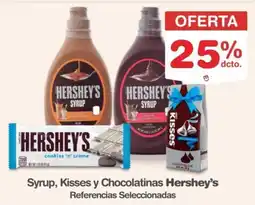 Makro Hershey's syrup, kisses y chocolatinas oferta