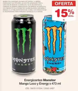 Makro Monster energizantes mango loco y energy oferta