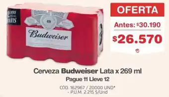 Budweiser cerveza lata