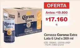 Makro Corona cerveza extra lata oferta