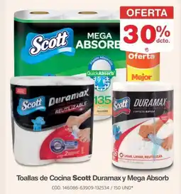 Makro Scott toallas de cocina duramax y mega absorb oferta