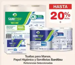 Makro Sanitisu toallas para manos, papel higiénico y servilletas oferta