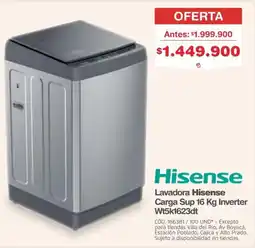 Makro Hisense lavadora carga sup inverter oferta