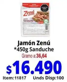 Mercamio Zenú jamón sanduche oferta
