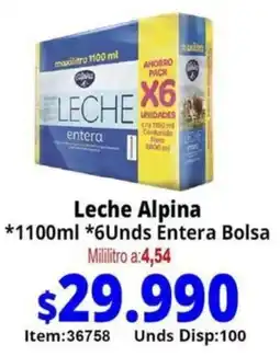 Mercamio Leche alpina entera bolsa oferta