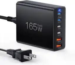 Falabella Estacion De Carga Usb C De 165 W, Compacta Gan 6 Puertos Tip oferta