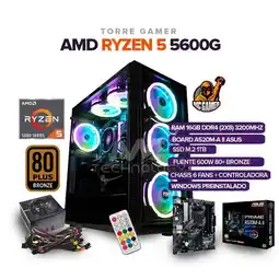 Falabella TORRE GAMER RYZEN 5 5600G/ 16GB /1TB SSD M.2 /BOARD A520M-A / CHASIS 4FANS oferta