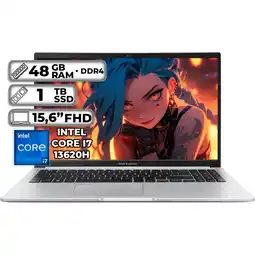 Falabella PORTÁTIL INTEL CORE I7-13620H 48GB RAM 1TB SSD 156 FHD COOL SILVER oferta