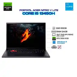 Falabella PORTATIL NITRO LITE 16 FHD 165HZ - CI5-13450H RTX 3050 6GB - RAM 24GB SSD 512GB FUNDA + MOUSE oferta