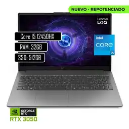 Falabella PORTATIL GAMER LOQ Core i5 12450HX 24GB RAM DDR5 RTX 3050 6GB SSD 512GB oferta